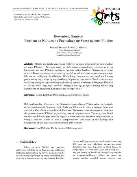bakit mahalaga ang pagsisimba|Kuwentong Santero: Pagsipat sa Kultura ng Pag.